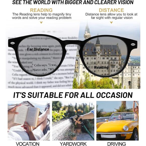 OCCI CHIARI Stylish Bifocal Reading Glasses, +1.50 - Picture 1 of 3